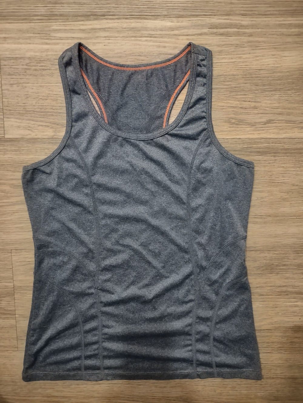 Reebok Gray Racerback Tank with Orange Trim